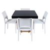 Tafel Wood Bold laag met 4 stoelen (set)