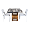 Tafel Wood Circulair laag met 2 stoelen (set)