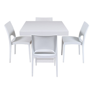 Tafel Blitz laag met 4 stoelen (set)