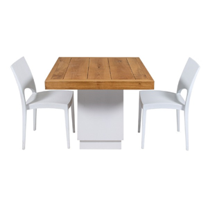 Tafel Blitz Wood laag met 2 stoelen (set)