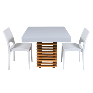 Tafel Wood Blitz laag met 2 stoelen (set)