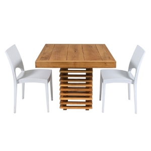 Tafel Wood laag met 2 stoelen (set)