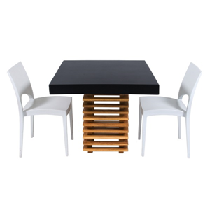 Tafel Wood Bold laag met 2 stoelen (set)