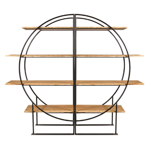 Roomdivider Steel wood - rond (set)